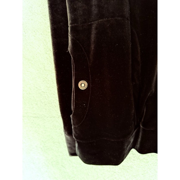 Chicos Black Velour Zip‎ Up Jacket Size 1 Soft Long Sleeve Holiday - Picture 3 of 5